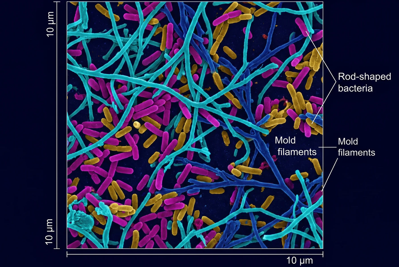 Microscopic view of refrigerator bacteria